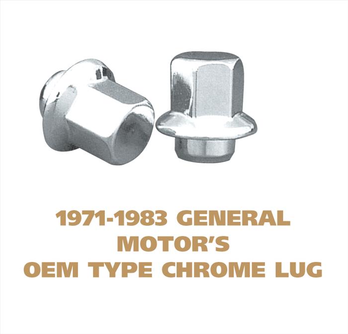 1971-1983 General Motor's OEM Type Chrome Lug - 3/4 Inch Hex Chrome Plated